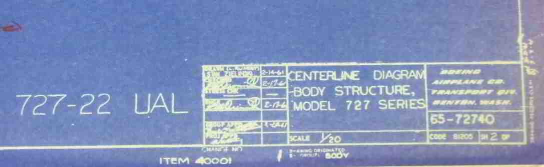 Boeing 727 Prototype airplane drawing