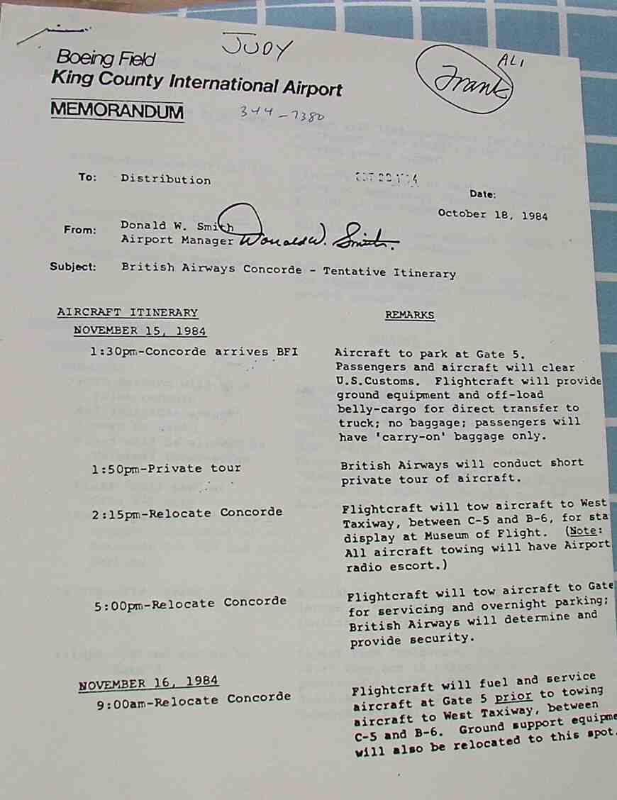 Concorde Visit Nov 84